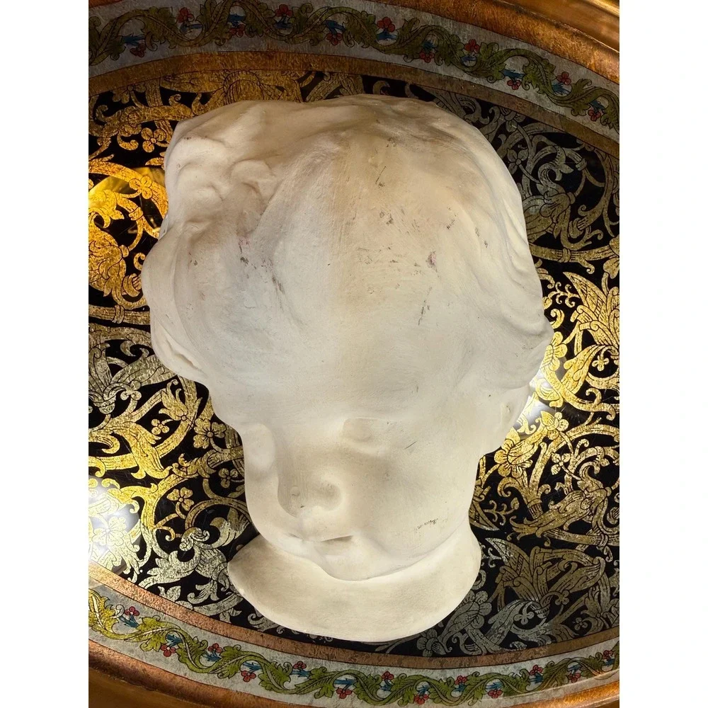 Vintage‎ Chalkware Wall Bust, Child — 10.5″, Plaster Sculpture, c. 1940s–50s